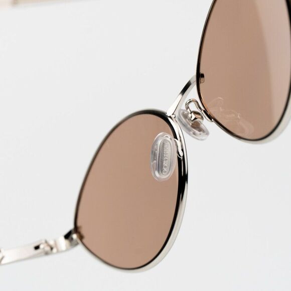 NEW Jimmy Choo SONNY/S  9F6/2S Peach Palladium Pink Oval Metal CHAIN Women - Picture 13 of 15